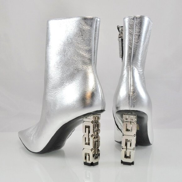 NIB$1375 Givenchy G Cube Metallic High Heels Point Toe Ankle Booties 37.5 7.5 - Picture 6 of 16